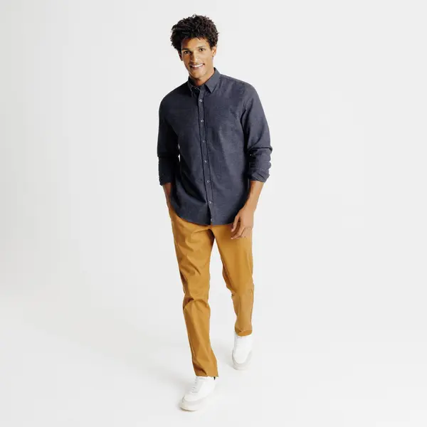 Chemise unie en coton flanelle