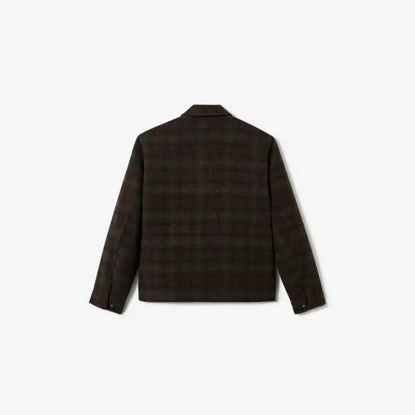 Blouson contenant de la laine col chemise zippé
