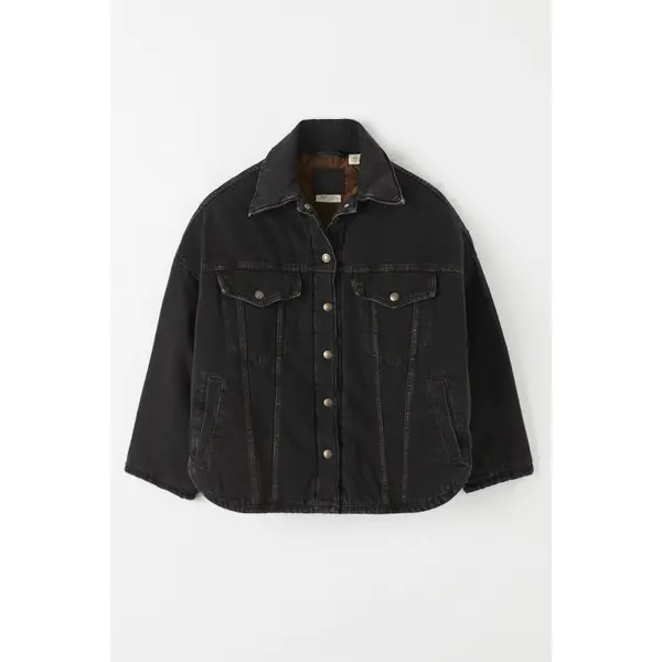 Veste matelassée noire en jean Fly Trucker
