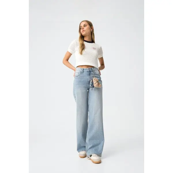 JJean large wide leg bleu clair ado fille TIFFOSI– Style urbain, rentrée 2025, du XXS au L