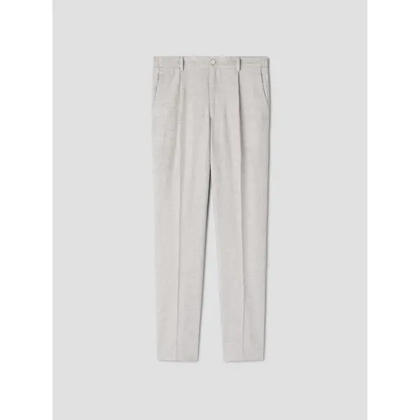 Pantalon de costume slim en coton lin