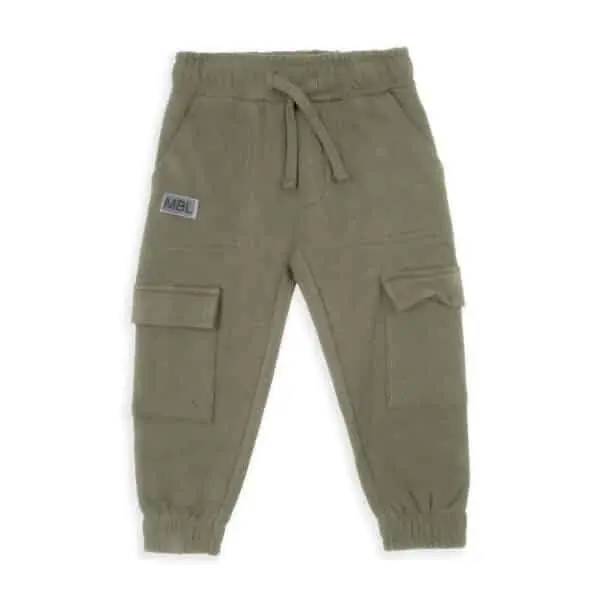 Jogging cargo molletonné vert kaki Babybol garçon 3-5 ans – Confort et style