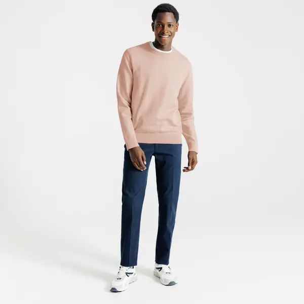 Pull col rond jeux de points fantaisie