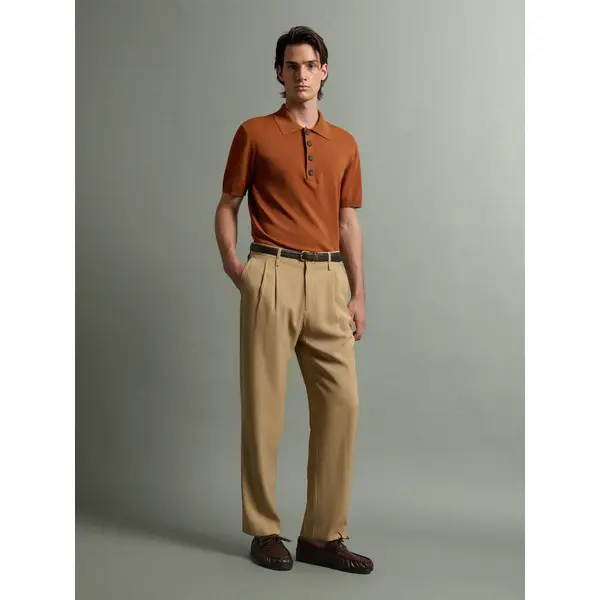 Polo col boutonné en maille jersey