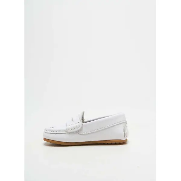 Mocassins Diggers Blanc Bout Rond