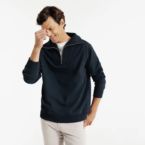 Sweat col camionneur zippé