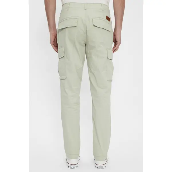 Pantalon cargo coupe droite beige