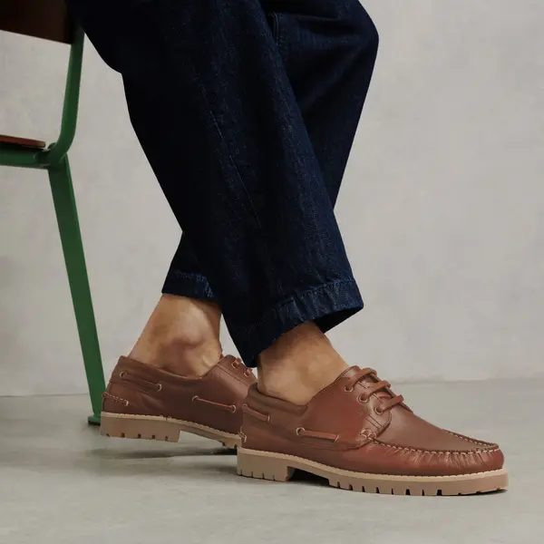 Mocassins en cuir semelle crantée