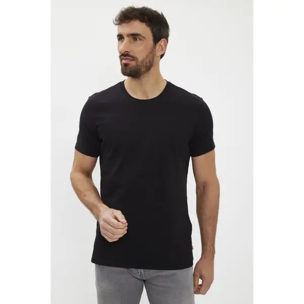 Lot de 2 t-shirts slim ras du cou noirs