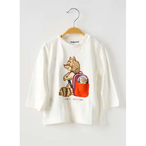 T-shirt Mayoral Blanc Manches Longues