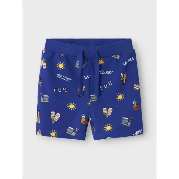 SHORT COTON BLEU GARÇON 1-5 ANS IMPRIMÉ SURF NAME IT NMMFREJ