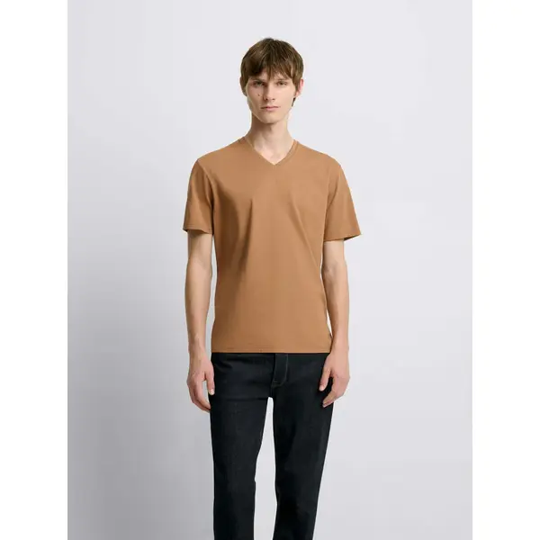 T-shirt col V en coton Supima®