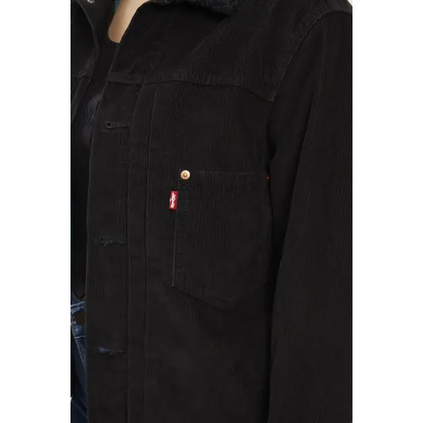 Veste trucker en velours noir